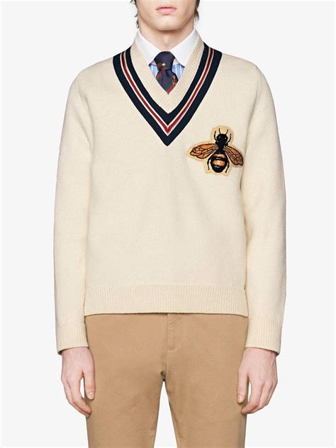 gucci bee sweater white|gucci sweater on blackish.